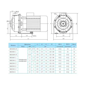 Центробежный поверхностный насос CNP MS 330/2,2 SSC (ЦНП) Центробежный поверхностный насос CNP MS 330/2,2 SSC (ЦНП)